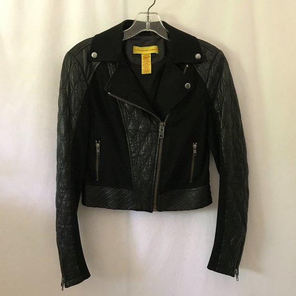 Catherine Malandrino Leather Moto Jacket
